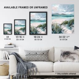 "Artery8 Path to Luskentyre Beach Isle of Harris Scotland Wall Art Print in Blue - Size: W24"" x H32""" - thumbnail 3