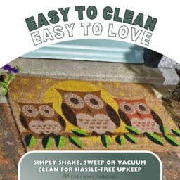 Marco Paul Tan Coir Owl Family Nonslip Doormat 45x75cm - Size: Medium - thumbnail 6