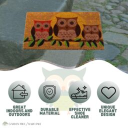 Marco Paul Tan Coir Owl Family Nonslip Doormat 45x75cm - Size: Medium - thumbnail 9