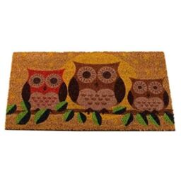 Marco Paul Tan Coir Owl Family Nonslip Doormat 45x75cm - Size: Medium - thumbnail 2