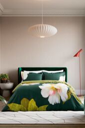 Ted Baker 'Gardenia' Cotton Duvet Cover Set in Green - Size: Super King - thumbnail 1