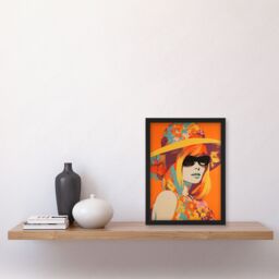 Artery8 Wall Art Print Flower Power Portrait 1960's Style Vintage Retro Silkscreen Artwork Vibrant Bold Bright Colourful Painting Art Framed - thumbnail 4