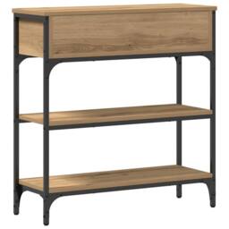 Berkfield Home Console Table Artisan Oak 72, 5x25x75 cm Engineered Wood & Steel in Brown - Size: 5 x 25 x 75 cm - thumbnail 8