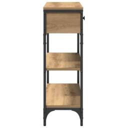 Berkfield Home Console Table Artisan Oak 72, 5x25x75 cm Engineered Wood & Steel in Brown - Size: 5 x 25 x 75 cm - thumbnail 7