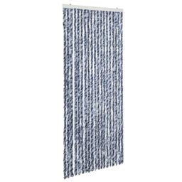 Berkfield Home Insect Curtain Blue, White & Silver 56x185 cm Chenille - thumbnail 2