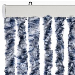 Berkfield Home Insect Curtain Blue, White & Silver 56x185 cm Chenille - thumbnail 4