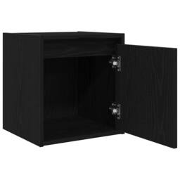 Berkfield Home Durable Wall-Mounted Bedside Cabinet Black 38x34x40 cm - Size: 38 x 34 x 40 cm - thumbnail 5