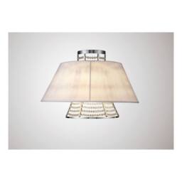 Netlighting Dav Wall Lamp with White Shade 2 Light Polished Chrome Crystal - thumbnail 2