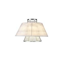 Netlighting Dav Wall Lamp with White Shade 2 Light Polished Chrome Crystal
