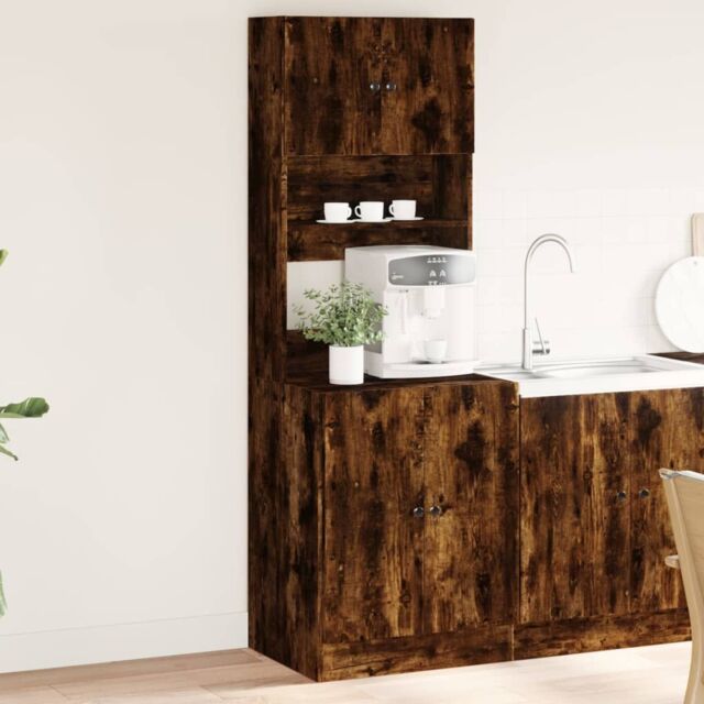 Berkfield Home Kitchen Cabinet Smoked Oak 60x50x180 cm Engineered Wood in Brown - Size: 60 x 50 x 180 cm - image 1