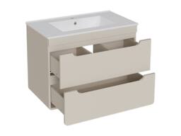 Vente-unique Suspended Bathroom Vanity Unit With Inset Basin - Beige - 80 Cm - thumbnail 6