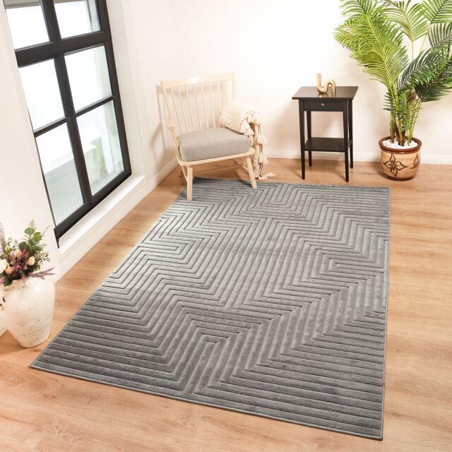 Livabliss Le Mans-Modern Beige Grey White 3D High & Low Pile Textured In- & Outdoor Rug - Size: 160 cm x 220 cm - image 1