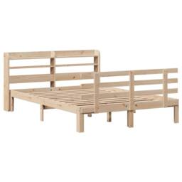 Berkfield Home Bed Frame with Headboard without Mattress 150x200 cm King Size in Light Brown - thumbnail 3