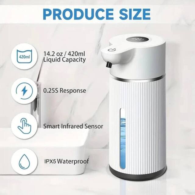 EONLION White Automatic Soap Dispenser 420ml - image 1
