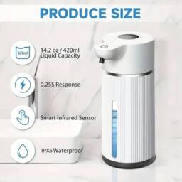 EONLION White Automatic Soap Dispenser 420ml - thumbnail 3