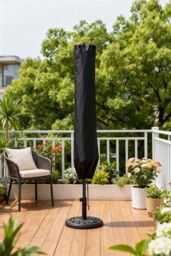 Living and Home 48x185cm Black Patio Parasol Cover Garden Umbrella Cover Straight/Roman Umbrella Oxford Rain & Dust Protectors - Size: 48x185 cm - thumbnail 2
