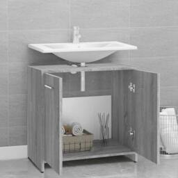 Berkfield Home Stylish Bathroom Cabinet Grey Sonoma 60x33x60 cm Engineered Wood - Size: 60 x 33 x 60 cm - thumbnail 1
