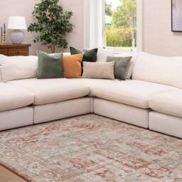 Kukoon Terracotta Beige Traditional Medallion Living Room Area Rug - Size: 80 cm x 150 cm - thumbnail 3