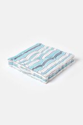 Homescapes Cotton New England Stripes- Floor Cushion in Blue - Size: 40 cm x 40 cm