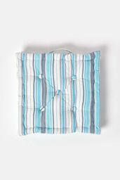Homescapes Cotton New England Stripes- Floor Cushion in Blue - Size: 40 cm x 40 cm - thumbnail 3