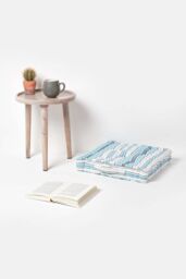Homescapes Cotton New England Stripes- Floor Cushion in Blue - Size: 40 cm x 40 cm - thumbnail 2