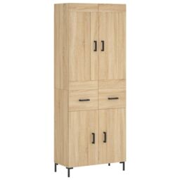 Berkfield Home Highboard Sonoma Oak 69.5x34x180 cm Engineered Wood in Brown - thumbnail 2