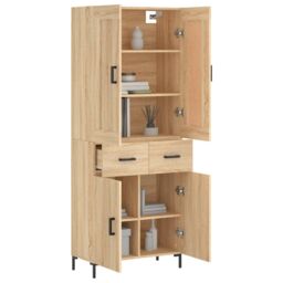 Berkfield Home Highboard Sonoma Oak 69.5x34x180 cm Engineered Wood in Brown - thumbnail 3