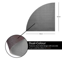 Nicoman Reversible Dual-Colour PVC Anti Slip Corner Shower Mat Bath Mat - Quadrant 53x53cm in Grey - Size: 53x53 cm - thumbnail 2