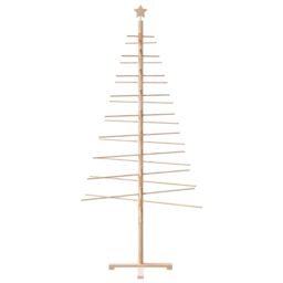 Berkfield Home Wooden Christmas Tree for Decoration 210 cm Solid Wood Pine in Brown - thumbnail 3