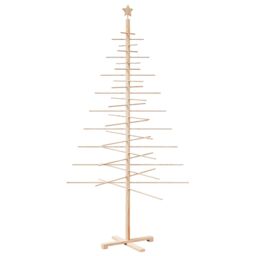 Berkfield Home Wooden Christmas Tree for Decoration 210 cm Solid Wood Pine in Brown - thumbnail 5