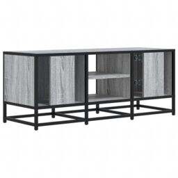 Berkfield Home TV Cabinet Grey Sonoma 100x35x41 cm Engineered Wood & Metal - Size: 100 x 35 x 41 cm - thumbnail 6
