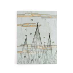 "Artery8 Skyscape With Birds Flying Canvas Wall Art Print Shin Bijutsukai in Blue - Size: W18"" x H24""" - thumbnail 1