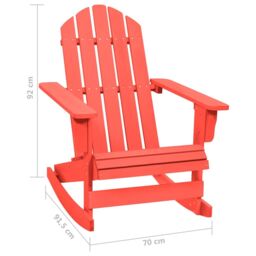 Berkfield Home Garden Rocking Adirondack Chair Solid Fir Wood Red - thumbnail 6