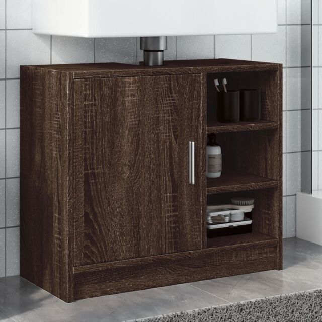 Berkfield Home Sink Cabinet Brown Oak 63x29x55 cm Engineered Wood - Size: 63 x 29 x 55 cm - image 1