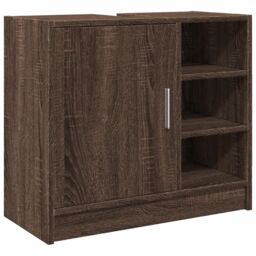 Berkfield Home Sink Cabinet Brown Oak 63x29x55 cm Engineered Wood - Size: 63 x 29 x 55 cm - thumbnail 2