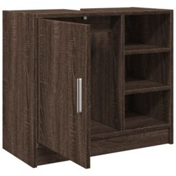 Berkfield Home Sink Cabinet Brown Oak 63x29x55 cm Engineered Wood - Size: 63 x 29 x 55 cm - thumbnail 5