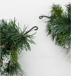 Marco Paul Christmas Artificial Wreath Decoration Swag Hanging Pinecones Snow Dusted Home in Green - thumbnail 6