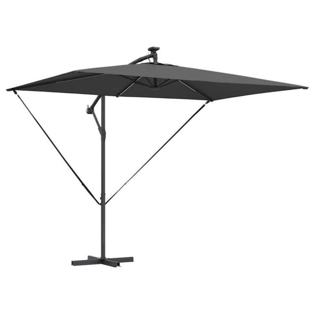 Berkfield Home Cantilever Banana Parasol Anthracite 294 x 200 x 254 cm in Dark Grey