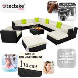 tectake Garden Furniture Set Las Vegas in Black - Size: 2XL - thumbnail 3