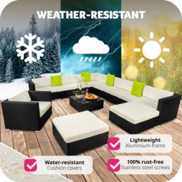 tectake Garden Furniture Set Las Vegas in Black - Size: 2XL - thumbnail 8