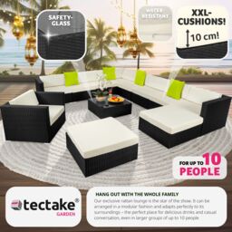 tectake Garden Furniture Set Las Vegas in Black - Size: 2XL - thumbnail 7