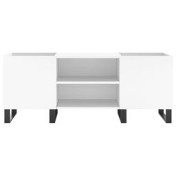 Berkfield Home Record Cabinet White 121x38x48 cm Engineered Wood - Size: 121 x 38 x 48 cm - thumbnail 4