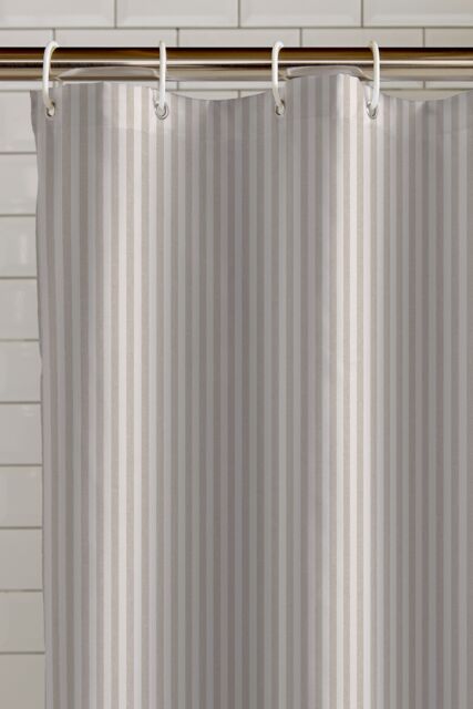 Catherine Lansfield 'Timeless Stripe' Shower Curtain in Natural - Size: 180 cm width x 180 cm drop - image 1