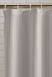Catherine Lansfield 'Timeless Stripe' Shower Curtain in Natural - Size: 180 cm width x 180 cm drop - thumbnail 1