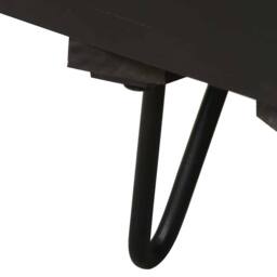 Berkfield Home Beautiful Bedside Cabinet with Brass Front 40x30x50 cm Solid Mang in Black - Size: 40 x 30 x 50 cm - thumbnail 8