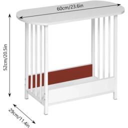 FORGEVIO White End Table with Engineered Wood, Modern Storage - thumbnail 2