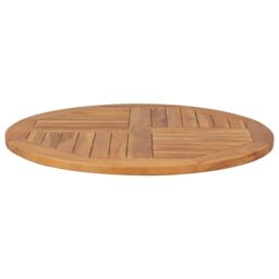 Berkfield Home Table Top Solid Teak Wood Round 2.5 cm 80 cm in Brown - thumbnail 3