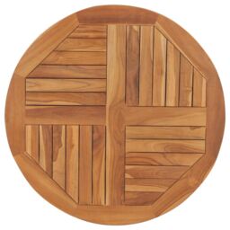 Berkfield Home Table Top Solid Teak Wood Round 2.5 cm 80 cm in Brown - thumbnail 1