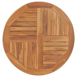 Berkfield Home Table Top Solid Teak Wood Round 2.5 cm 80 cm in Brown - thumbnail 2