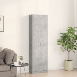 Berkfield Home Wardrobe Concrete Grey 55x25x189 cm Engineered Wood - Size: 55 x 25 x 189 cm - thumbnail 4